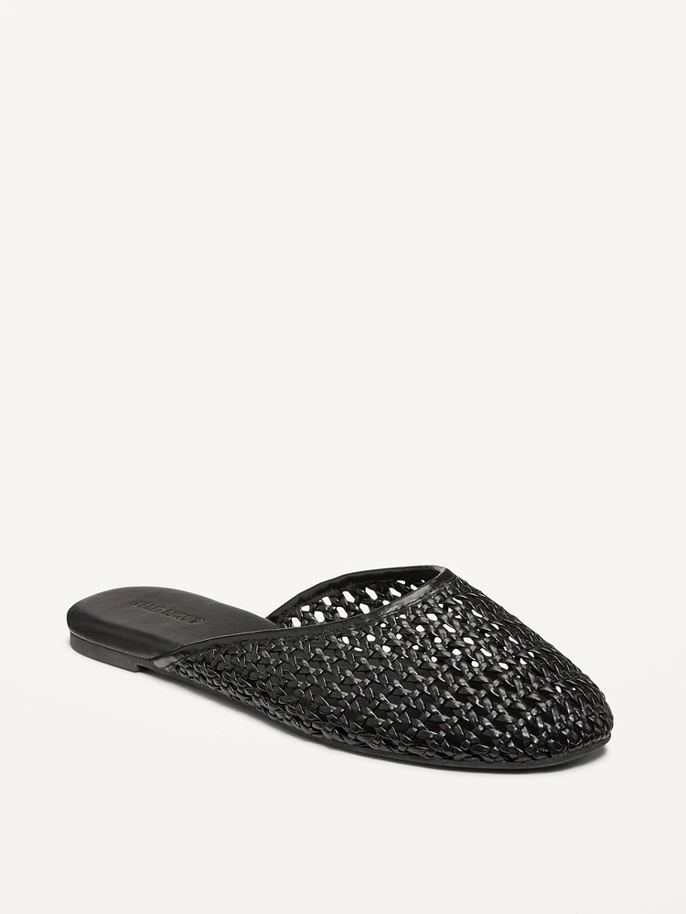 Faux-Leather Woven Mule for Women
