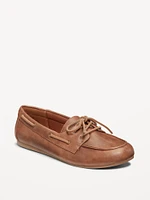 Faux-Leather Boat Shoes for Women