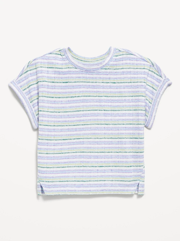 Printed Dolman-Sleeve Rib-Knit T-Shirt for Toddler Girls
