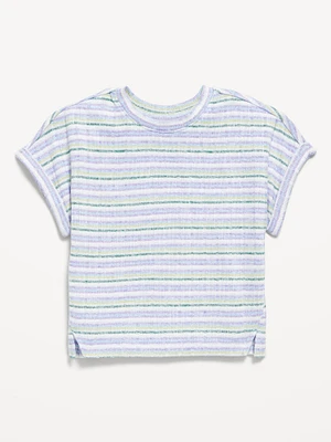Printed Dolman-Sleeve Rib-Knit T-Shirt for Toddler Girls