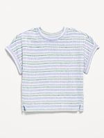 Printed Dolman-Sleeve Rib-Knit T-Shirt for Toddler Girls