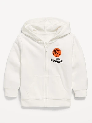 Oversized Embroidered Zip Hoodie for Toddler Boys