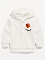 Oversized Embroidered Zip Hoodie for Toddler Boys