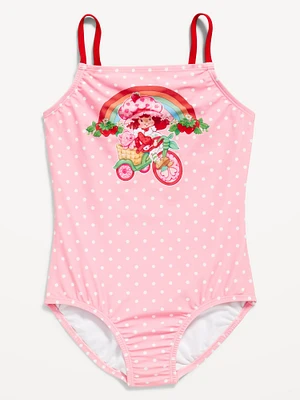 trawberry hortcake Back Cutout One-Piece wimsuit for Girls