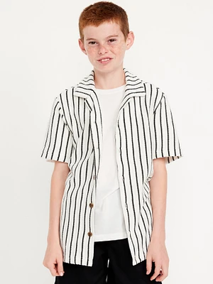 Printed Short-Sleeve Sweater-Knit Shirt for Boys
