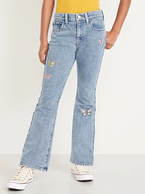 High-Waisted Embroidered Flare-Leg Jeans for Girls