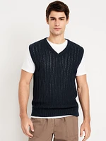 Open-Stitch Sweater Vest