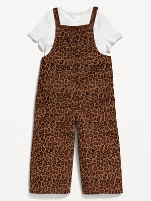 Short-Sleeve T-Shirt and Jumpsuit Set for Toddler Girls