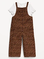 Short-Sleeve T-Shirt and Jumpsuit Set for Toddler Girls
