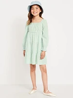 Long-Sleeve Fit and Flare Dress for Girls