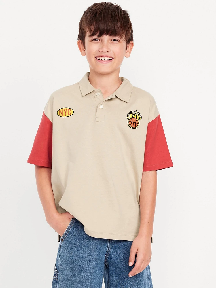 Oversized Graphic Polo Shirt for Boys