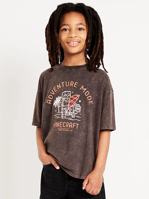 Oversized Minecraft Gender-Neutral Graphic T-Shirt for Kids
