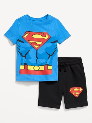 DC Comics Superman Graphic T-Shirt and Shorts Set for Toddler Boys