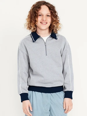 Collared Quarter-Zip Fleece Sweatshirt for Boys