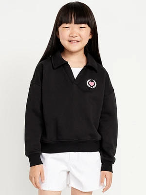 Long-Sleeve Graphic Polo Sweatshirt for Girls