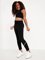 Fitted High-Waisted 7/8-Length eamless Performance Leggings for Girls