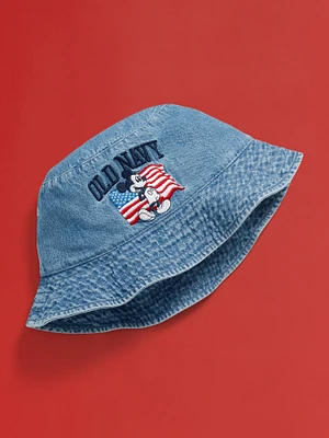 Old Navy x Disney Mickey Mouse Flag Logo-Graphic Bucket Hat for Kids