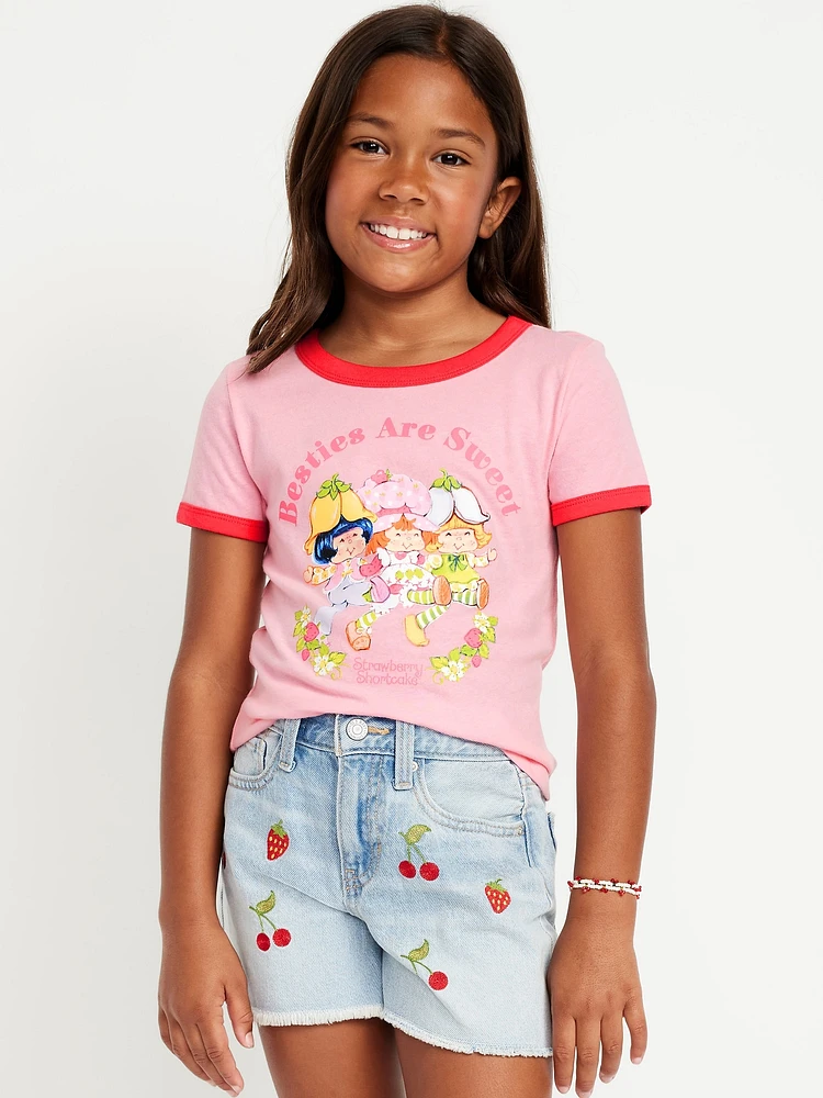Strawberry Shortcake Ringer Graphic T-Shirt for Girls