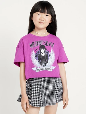 Wednesday Oversized Cropped Graphic T-Shirt for Girls