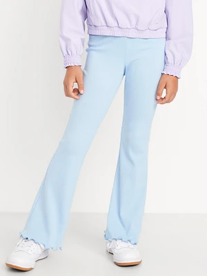 High-Waisted Ribbed Flared Leggings for Girls