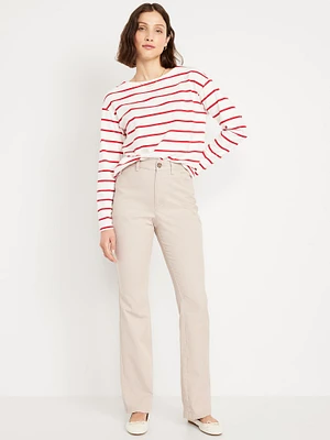 High-Waisted Uniform Boot-Cut Pants