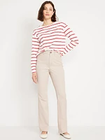 High-Waisted Uniform Boot-Cut Pants