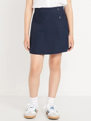 School Uniform Wrap-Front Skort for Girls