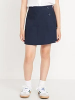 School Uniform Wrap-Front Skort for Girls