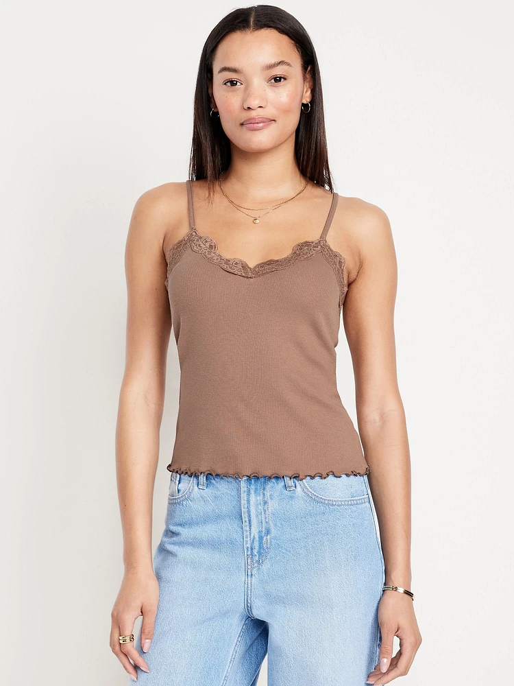 Lace-Trim Cami Tank Top