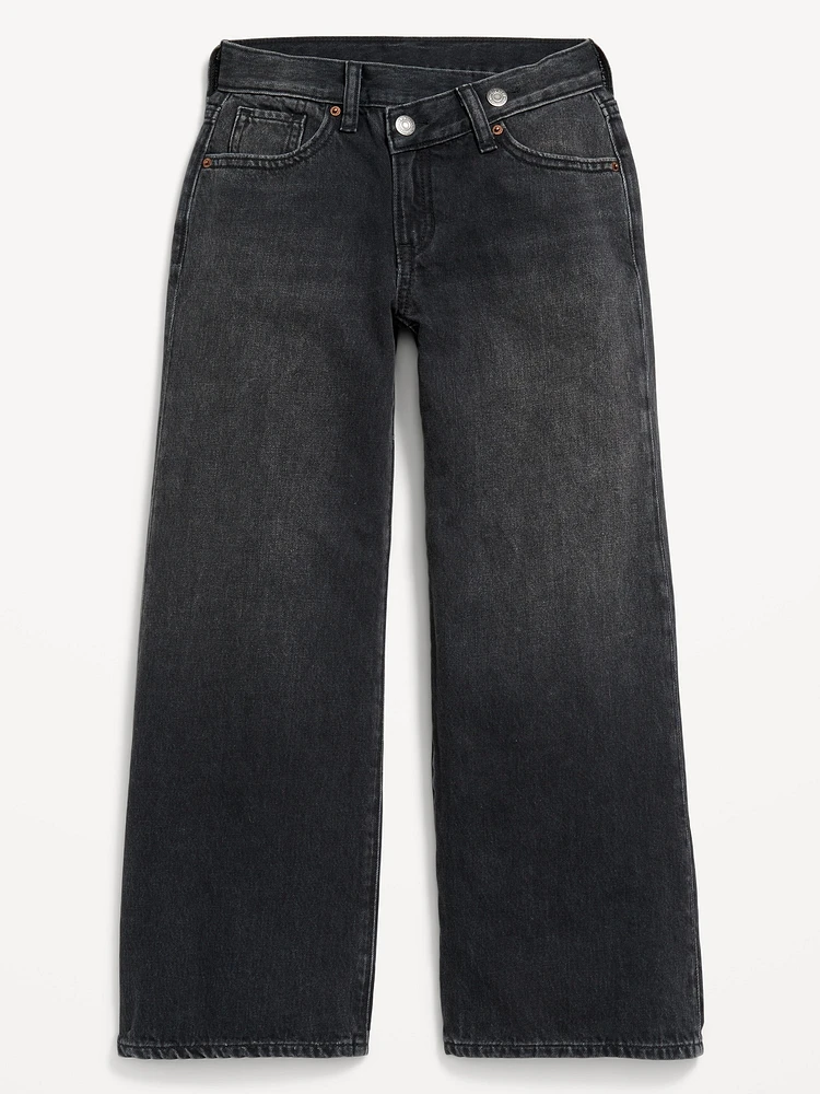 Super Baggy Wide-Leg Crossover Jeans for Girls