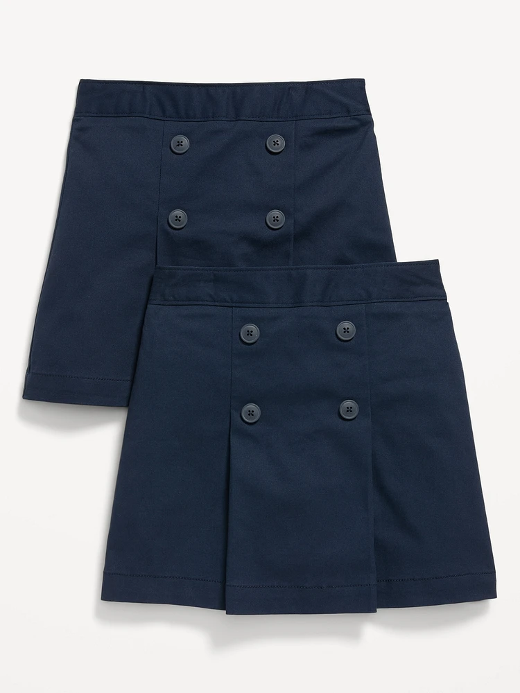 School Uniform Pleated Skort 2-Pack for Girls