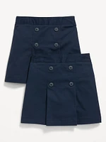 School Uniform Pleated Skort 2-Pack for Girls