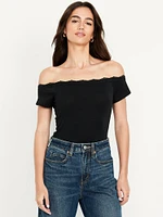 Off-Shoulder Lace-Trim Top