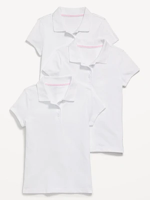 School Uniform Jersey-Knit Polo Shirt 3-Pack for Girls