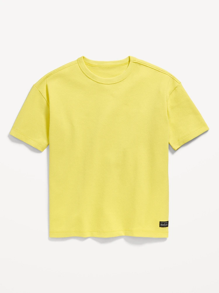 Oversized Short-Sleeve Textured T-Shirt for Boys