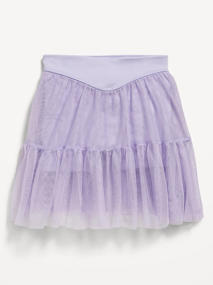 High-Waisted Tutu Performance Skort for Toddler Girls