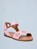 Faux-Leather Perforated Sandals for Toddler Girls