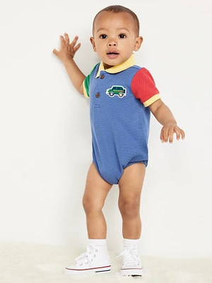 Short-Sleeve Polo One-Piece for Baby