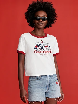 Old Navy x Disney Graphic Cropped Ringer T-Shirt