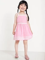 Sleeveless Double-Weave Fit and Flare Dress for Toddler Girls