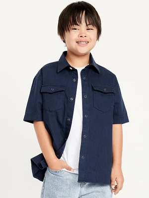 Short-Sleeve Western Pocket Shirt for Boys