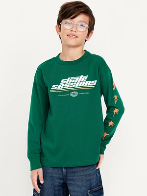 Oversized ong-Sleeve Graphic T-Shirt for Boys