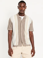 Button-Down Striped Polo