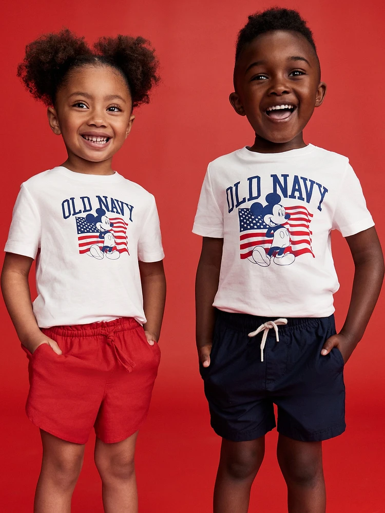 Old Navy x Disney Mickey Mouse Unisex Flag Logo-Graphic T-Shirt for Toddler
