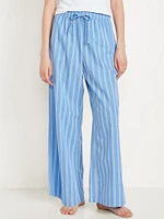 High-Waisted Poplin Pajama Pants
