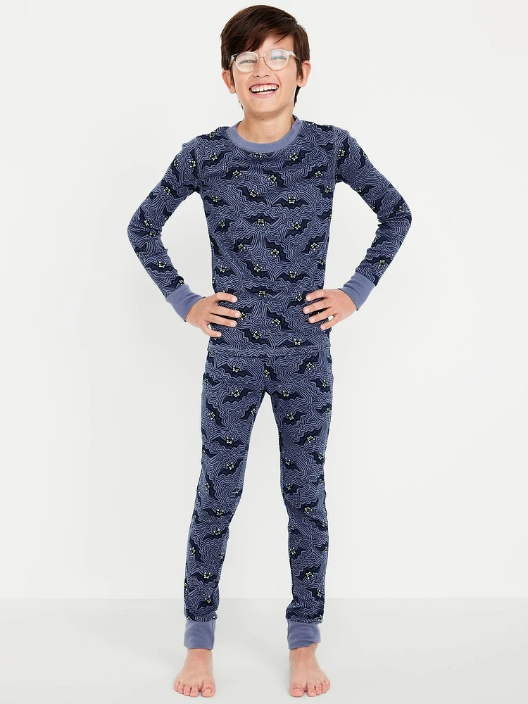 Gender-Neutral Snug-Fit Graphic Pajama Set for Kids