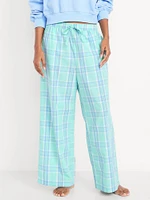 Poplin Wide-Leg Pajama Pants