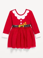 Fit and Flare Long-Sleeve Tutu Dress for Toddler Girls