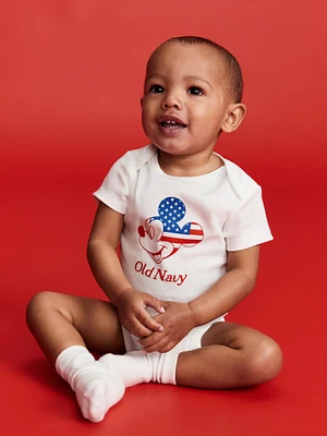 Old Navy x Disney Mickey Mouse Flag Logo-Graphic Bodysuit for Baby
