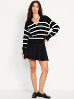 High-Waisted Pleated Mini Skirt